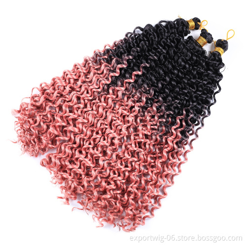 wholesale water curls wave crochet synthetic hair bundles extension in stock water deep crochet hair attachment